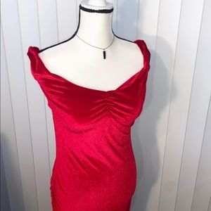 Red velvet dress